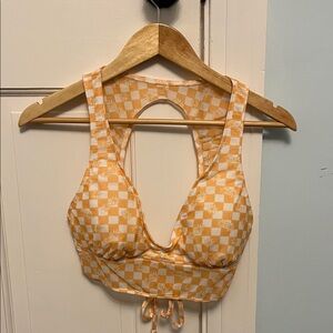 Orange Checkered Crop Top